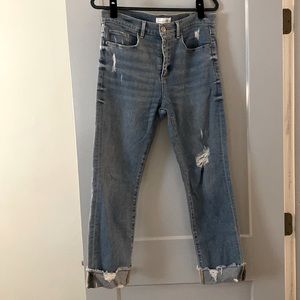 LOFT High Waist Straight Crop Jeans Size 8